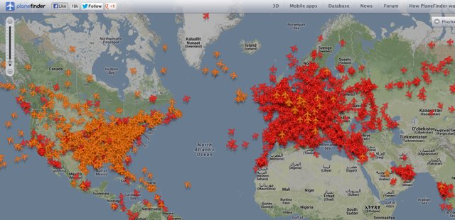 volg vliegtuigen met Planefinder