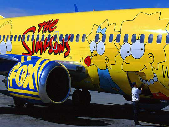 The Simpsons vliegtuig