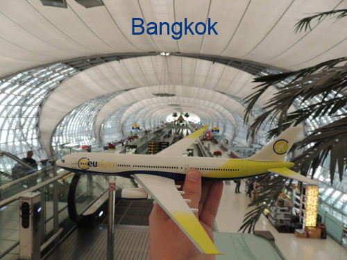 EUclaim vliegtuigje op de luchthaven van Bangkok