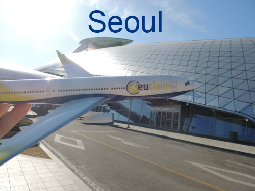EUclaim vliegtuigje op de luchthaven van Seoul