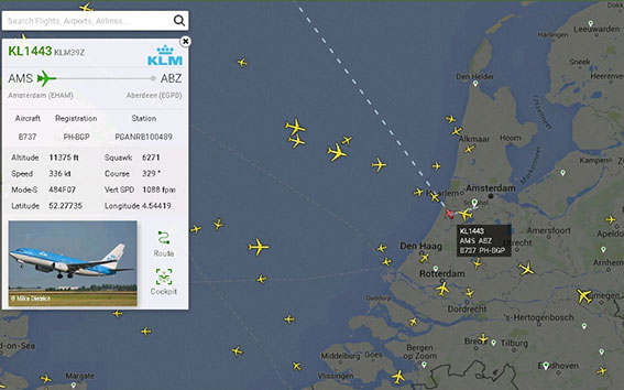 Live vliegtuig volgen Radar Box