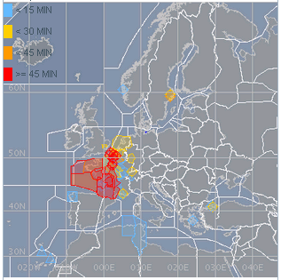 Kaart van Europa, dit is waar de staking van de Franse luchtverkeersleiding problemen veroorzaakt.