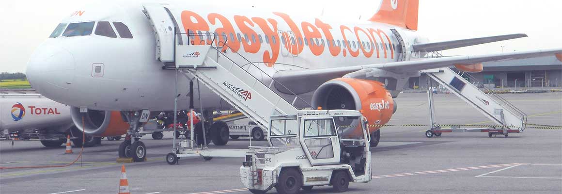 Vliegtuig van easyJet op de luchthaven