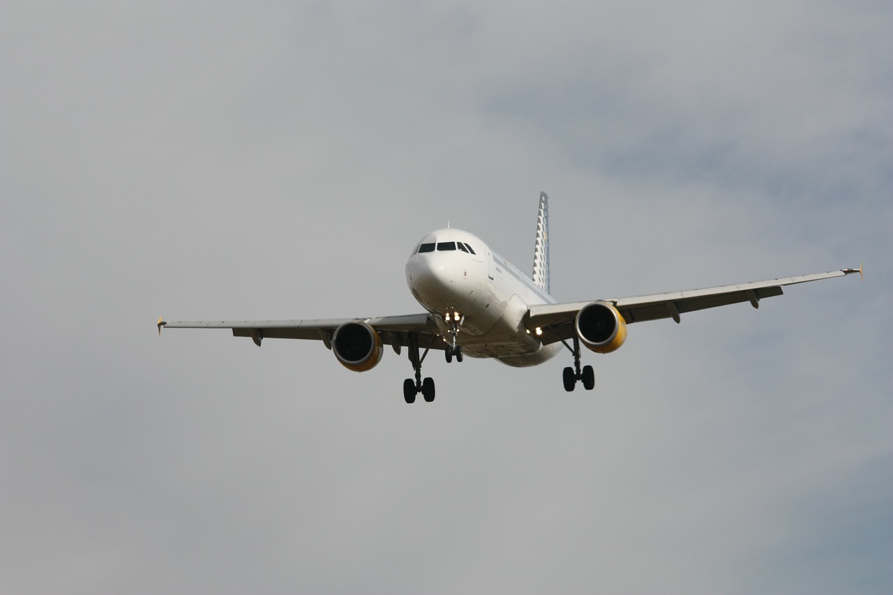 Vueling vliegtuig in de lucht