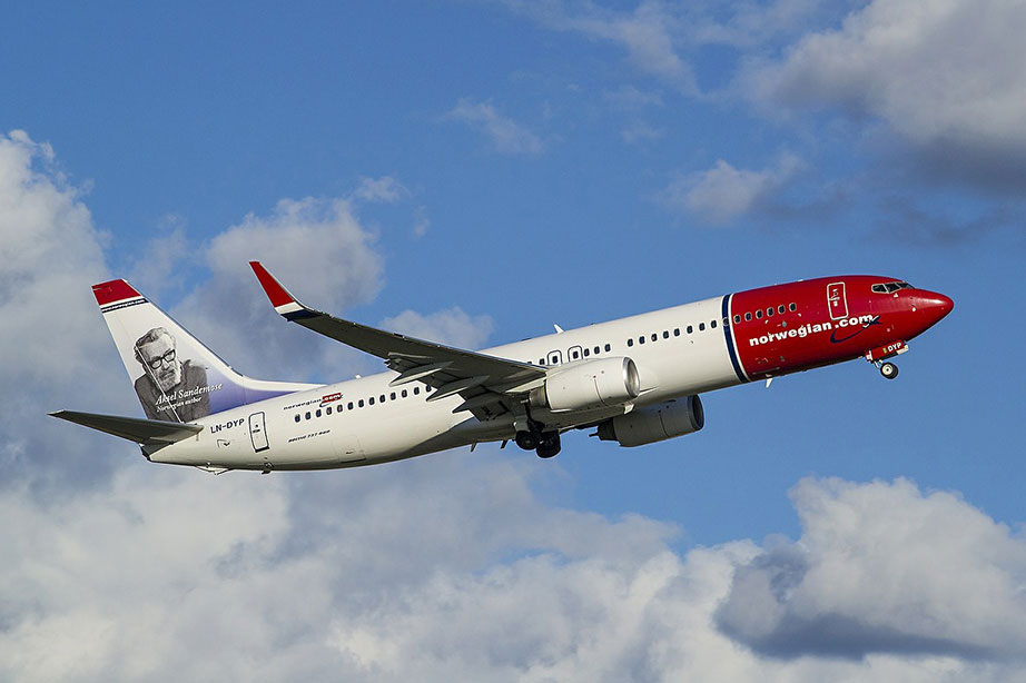 Norwegian vliegtuig in de lucht