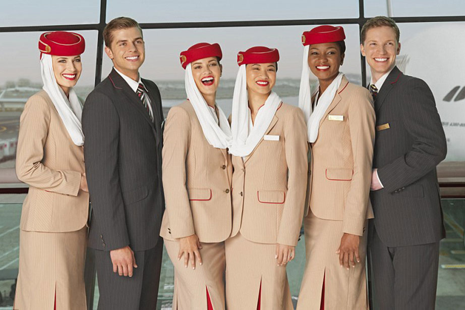 emirates cabin crew in uniform