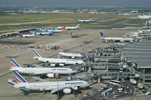 vliegveld parijs charles de gaulle met air france toestellen