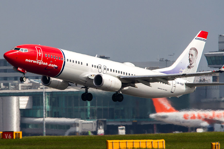 Norwegian airplane taking off