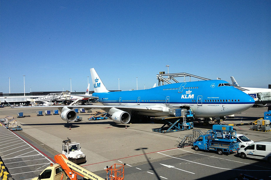 KLM vliegtuig op Schiphol