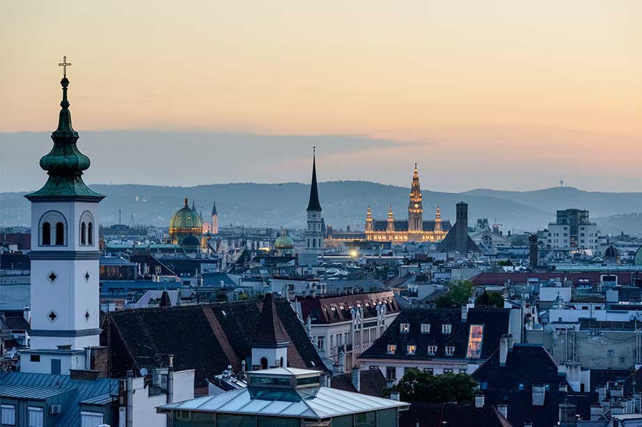 wenen uitzicht op stad met stephenskerk