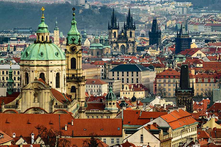 Uitzicht op de stad Praag