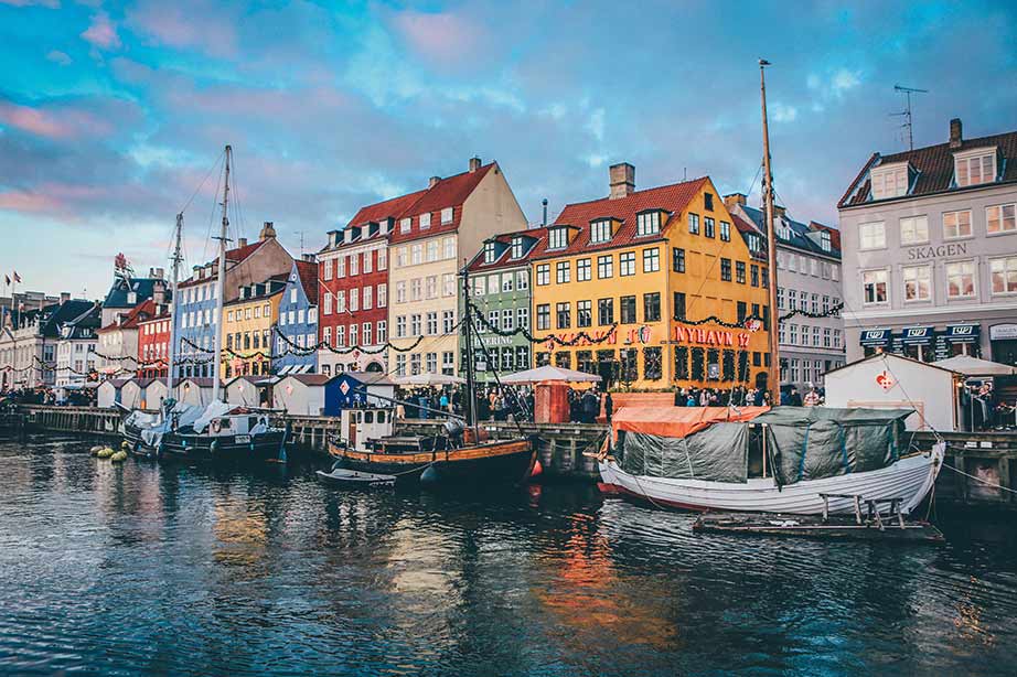 Uitzicht op de haven van Kopenhagen