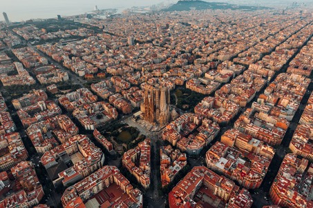 stad barcelona in spanje van bovenaf