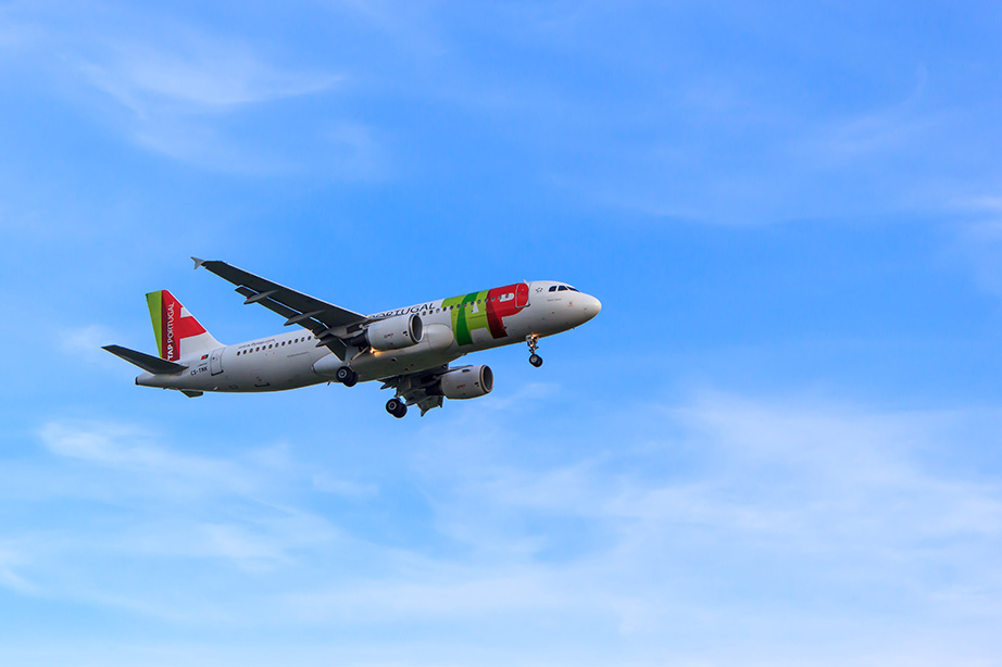 Tap Air Portugal vliegtuig in de lucht