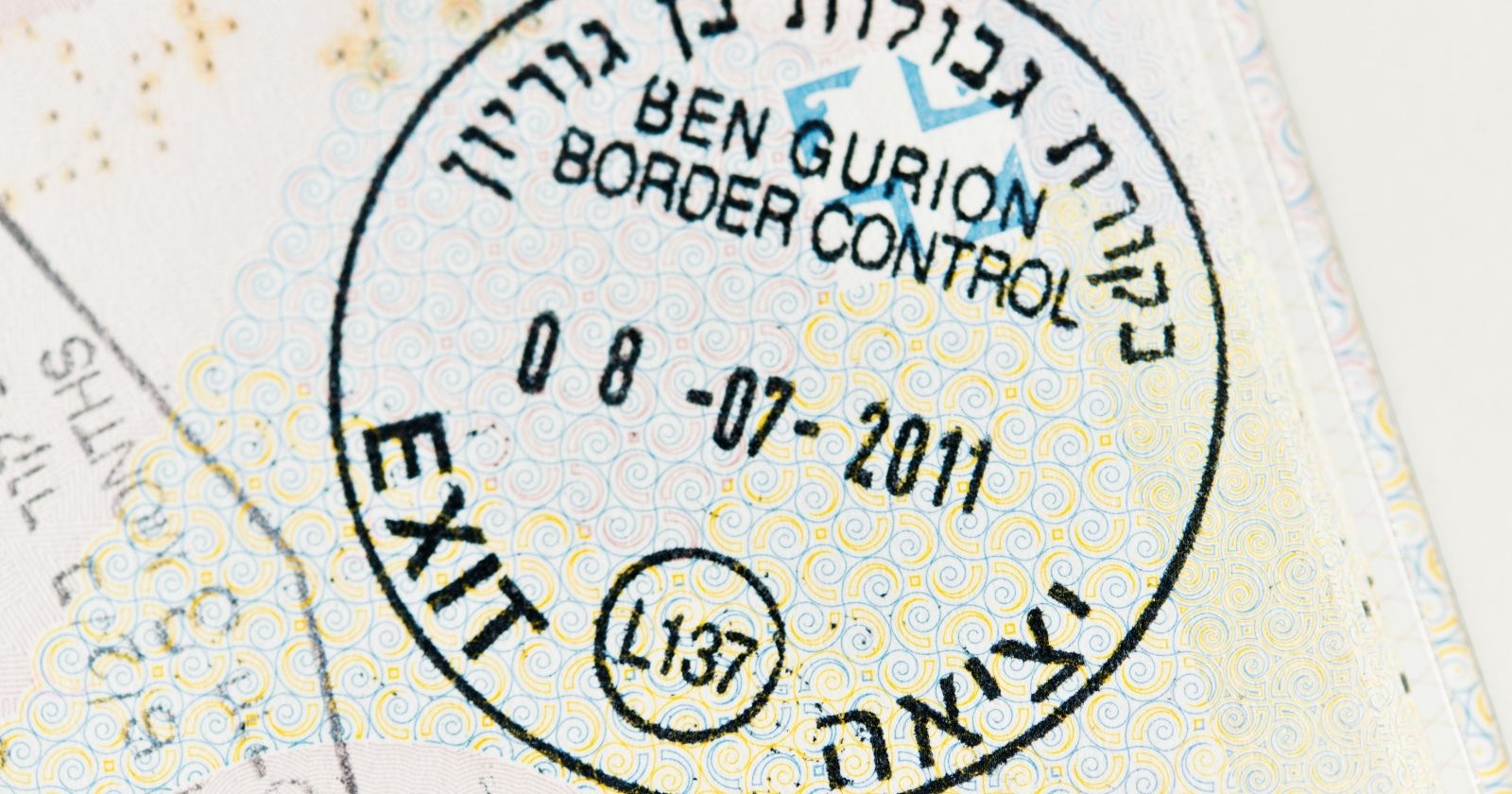 stamp of Israël ben gurion tel aviv airport visa