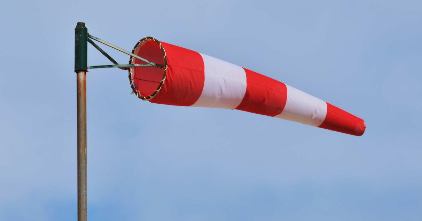Een windzak om de windsnelheid te meten