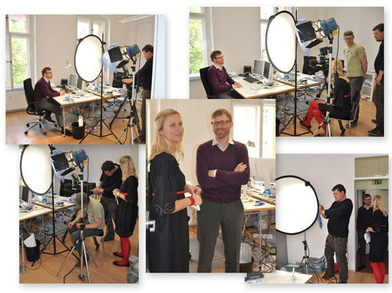 Behind the scenes van een interview door een duits consumentenprogramma