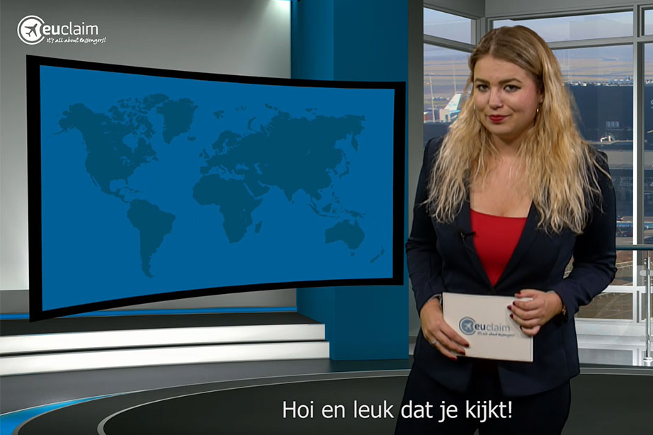 Jasmijn in studio voor achtergrond Schiphol