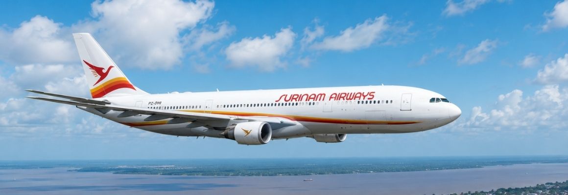 surinam airways vliegt over paramaribo
