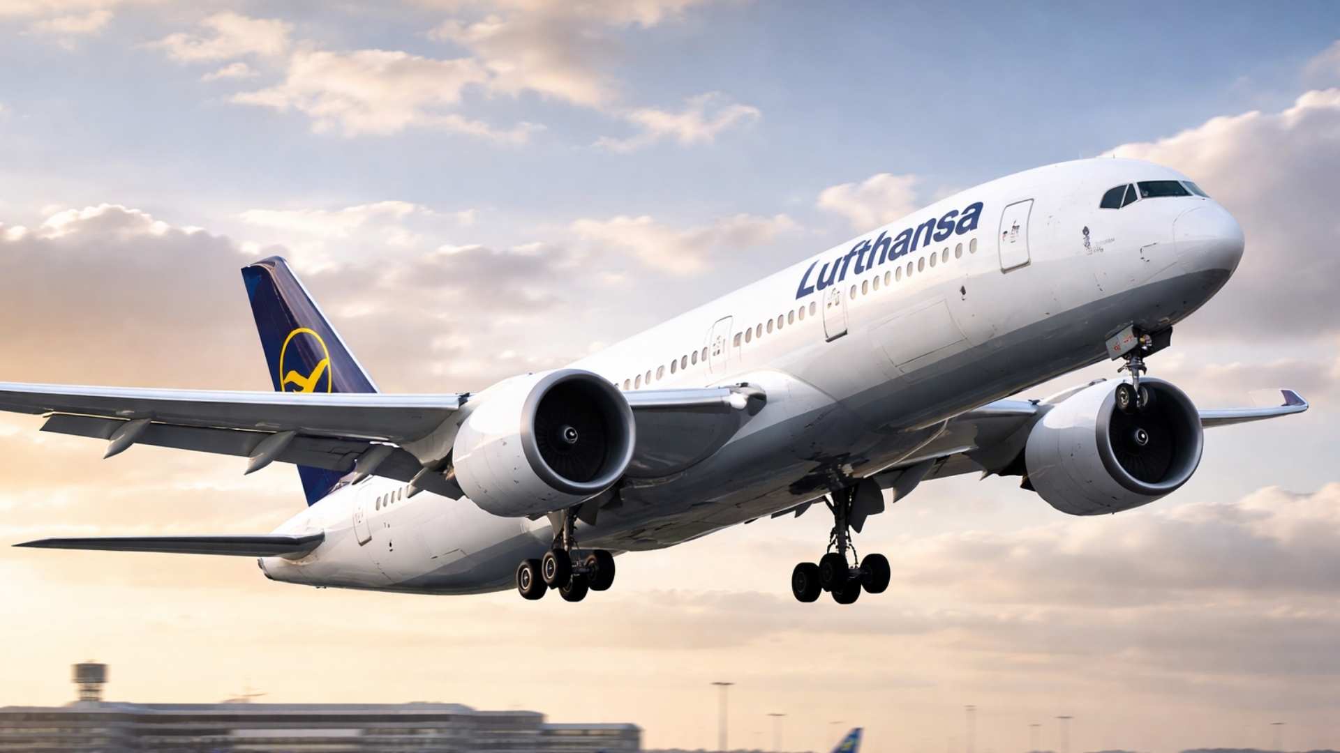 Vliegtuig van Lufthansa in de lucht